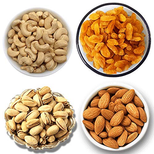 (4KG - 1Kg*4) Organic Purify Dry Fruits Combo Pack of 4 - (Almonds, Cashews, Pistachios, Raisins) - Healthy Dry Fruit Snacks | Tasty & Delicious, Rich in Protein | High in Protein, Fiber & Boost Immunity | Real Nuts | Gluten-Free | Super Healthy Nuts
