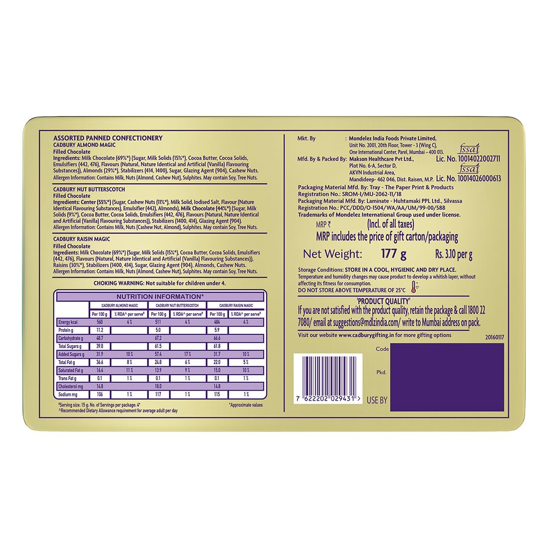 Big Pack - Cadbury Celebrations Premium Selections Chocolates Gift Pack 268 G & Happilo Natural Premium Californian Almonds, 200G, 468 Gram - View 2