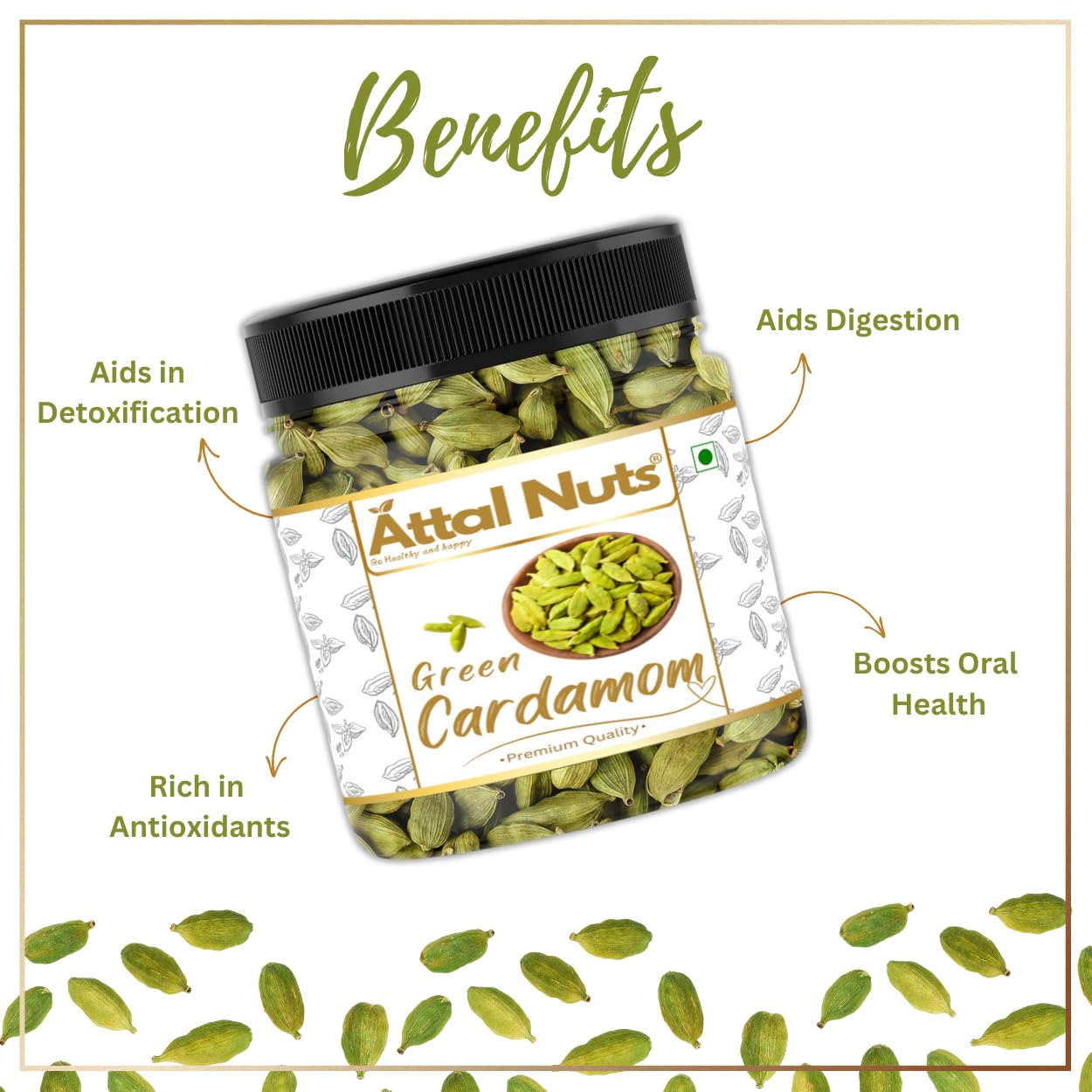 Cardamom Elaichi Whole Fresh & Aromatic Spice Perfect for Cooking, Tea & Sweets - 1 Kg - View 6