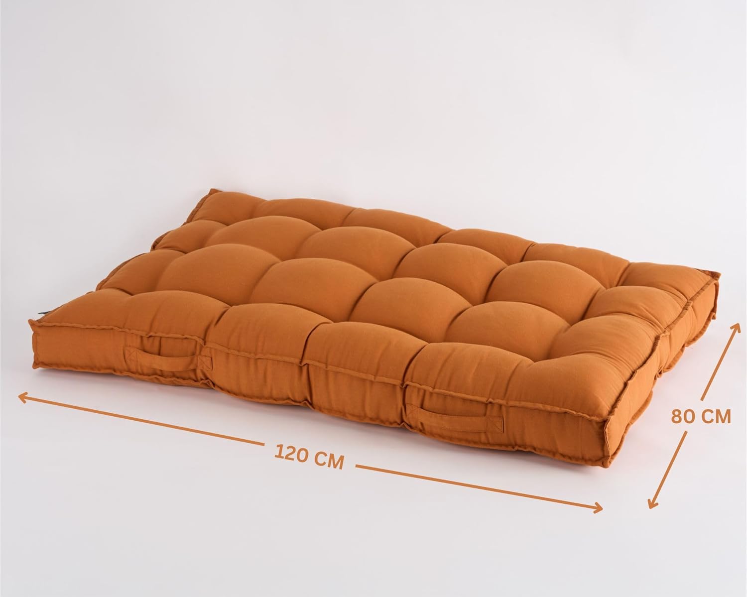 SKANDA FAB Low Seating Cushion -100% Cotton Twill, Hand-Plotted Microfiber Filling, Floor Cushion with 2 Back Support Cushions - Ideal for Living Room, Balcony, Lounge- 80x120 Brown (Pack of 1) - View 4